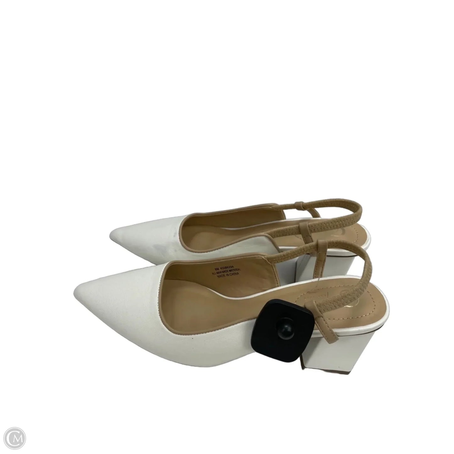 Shoes Heels Block By Cato In Tan & White, Size: 8