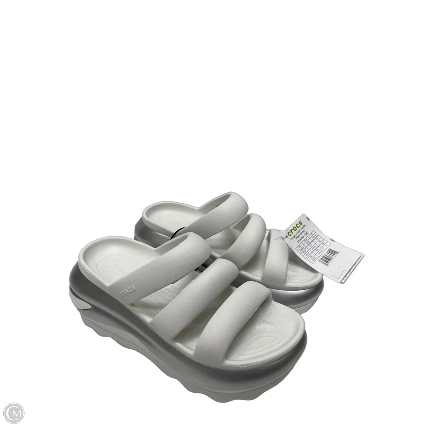 Sandals Heels Platform By Crocs In White, Size: 6