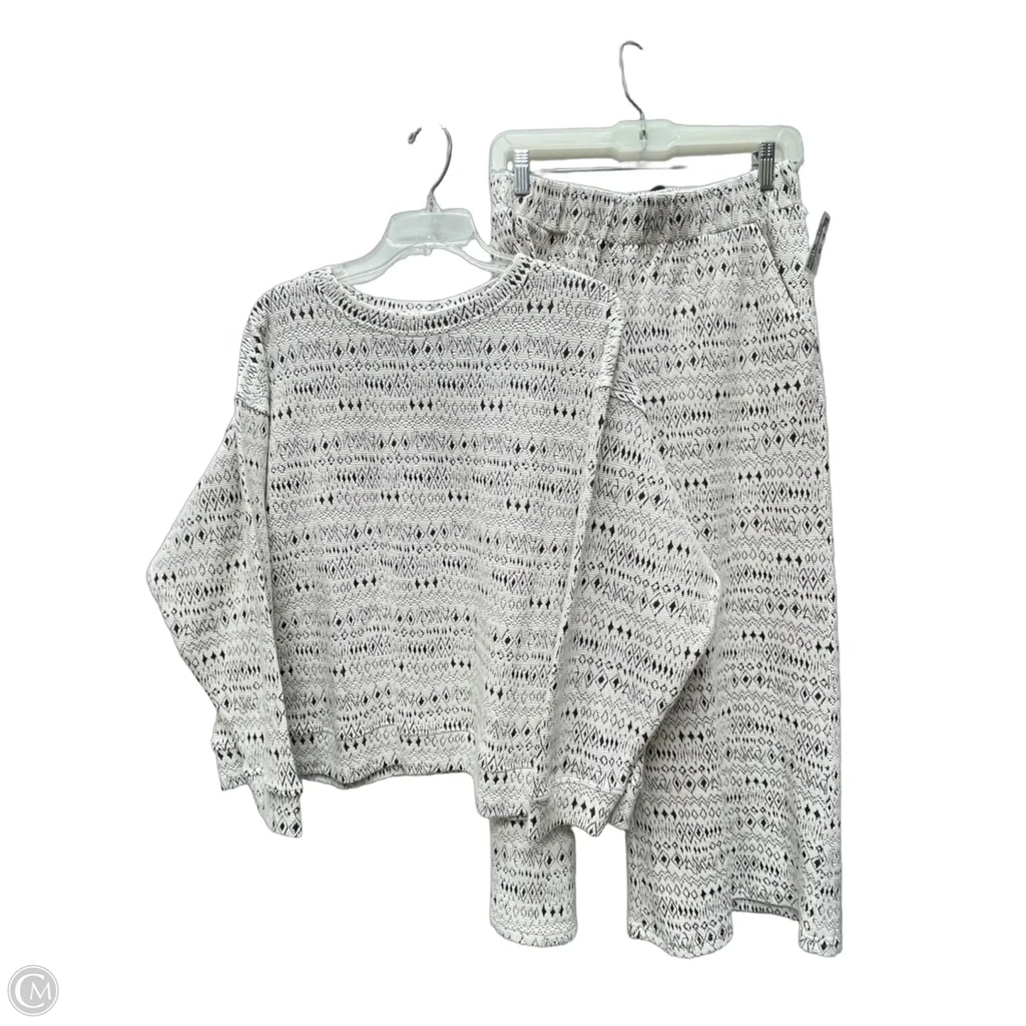 Lounge Set Pants By Clothes Mentor In Black & White, Size: M