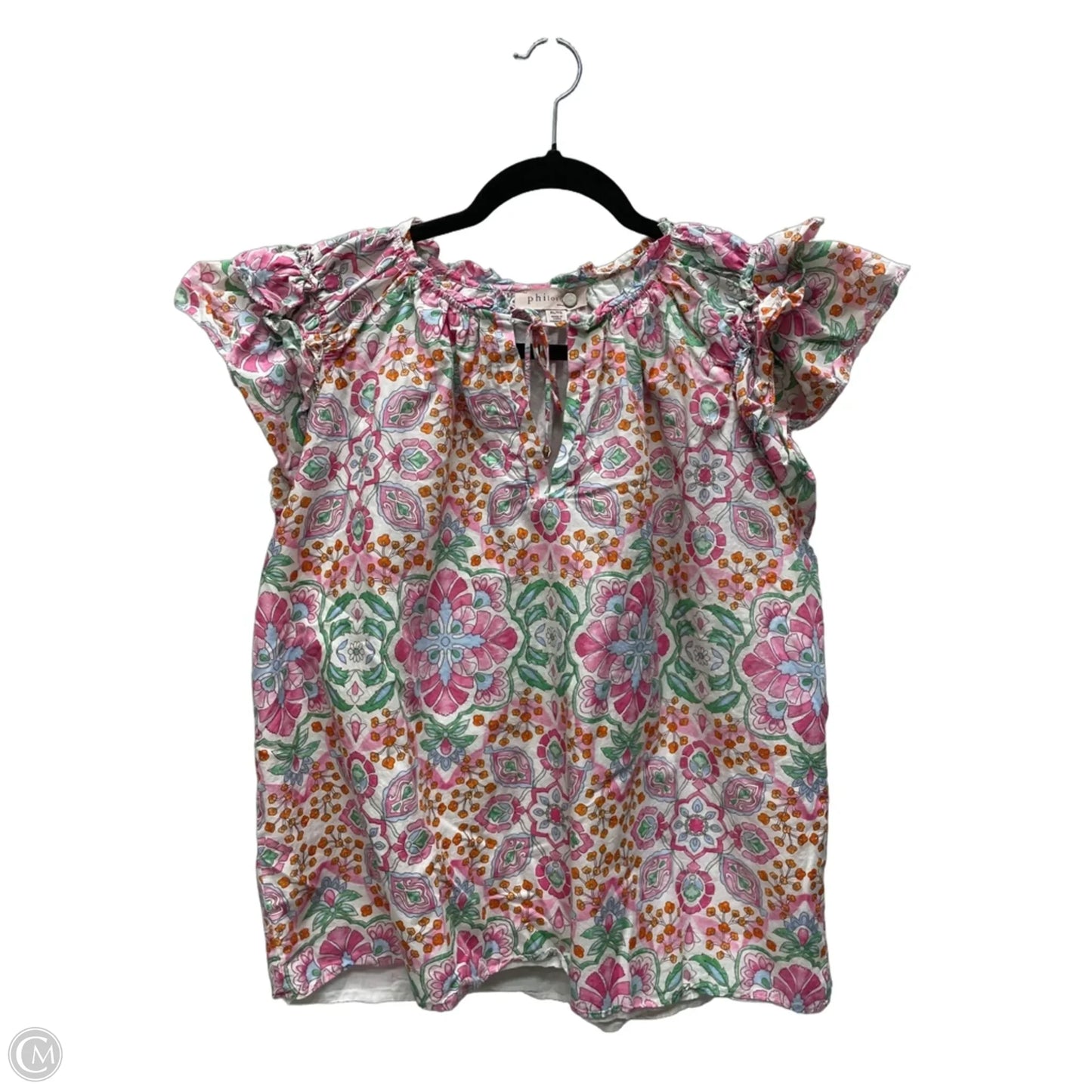Blouse Short Sleeve By Philosophy In Floral Print, Size: Xl