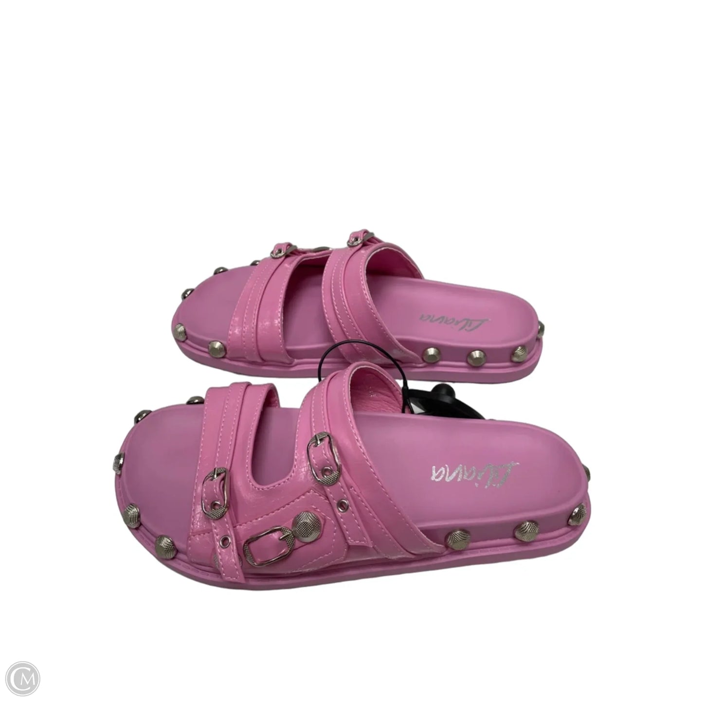 Sandals Flats By Liliana In Pink & Silver, Size: 8