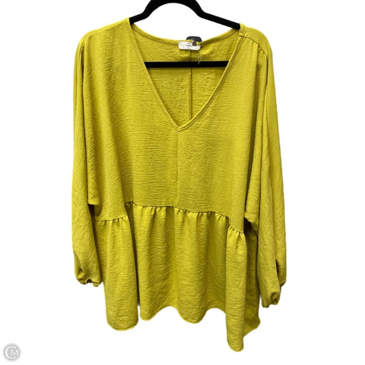 Top Long Sleeve By Entro In Green, Size: 1x