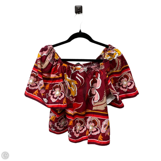 Top Short Sleeve By Gibson And Latimer In Floral Print, Size: S