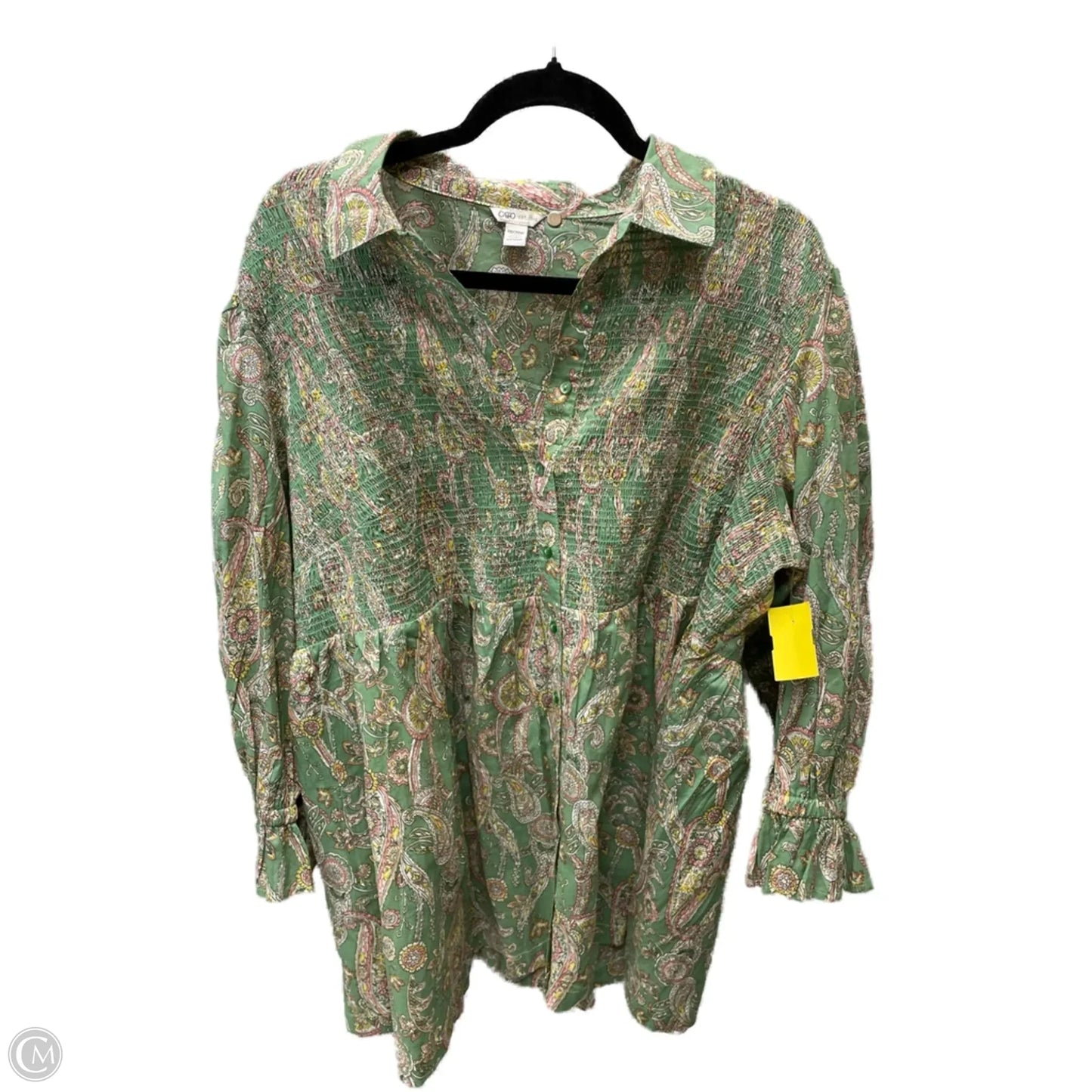 Top Long Sleeve By Cato In Floral Print, Size: 1x