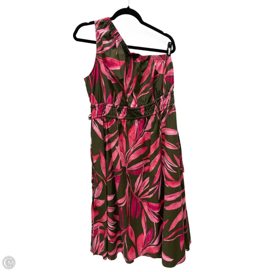 Dress Casual Midi By Time And Tru In Floral Print, Size: Xl