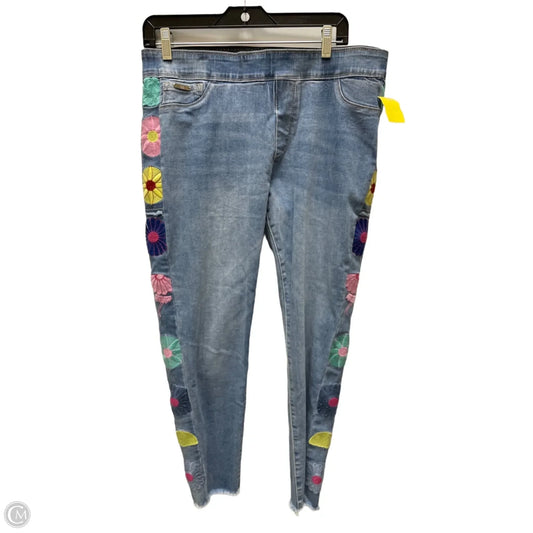 Jeans Skinny By Coco And Carmen In Floral Print, Size: 14