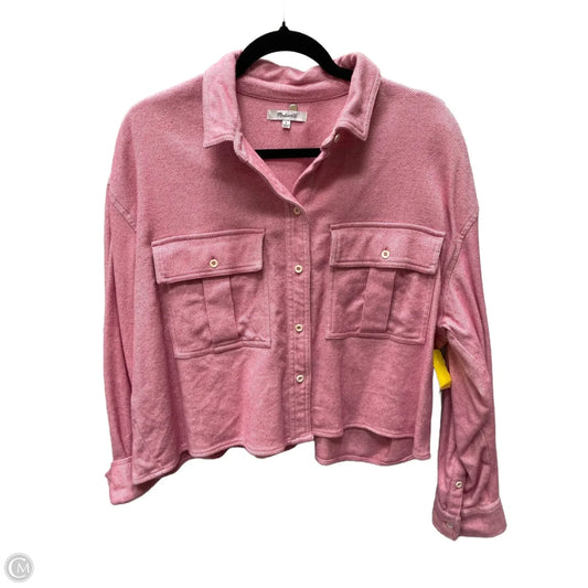 Top Long Sleeve By Madewell In Red Denim, Size: L