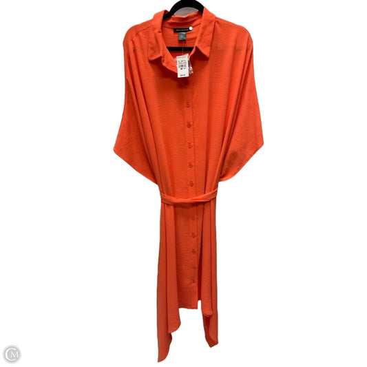 Dress Casual Midi By Ashley Stewart In Orange, Size: 1x
