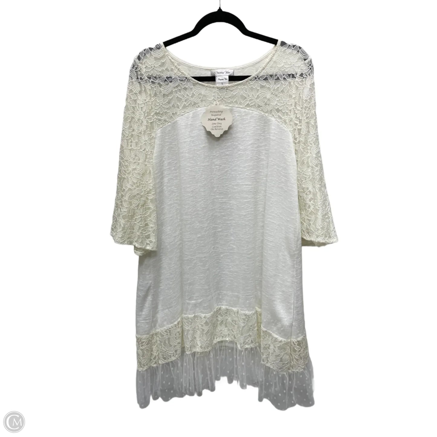 Dress Party Short By Clothes Mentor In Cream, Size: L