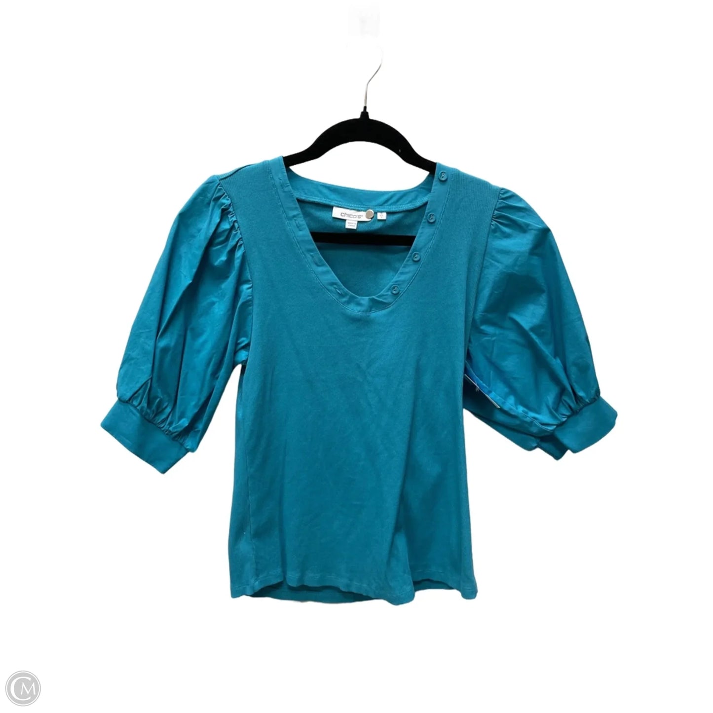 Top Short Sleeve By Chicos In Blue, Size: S