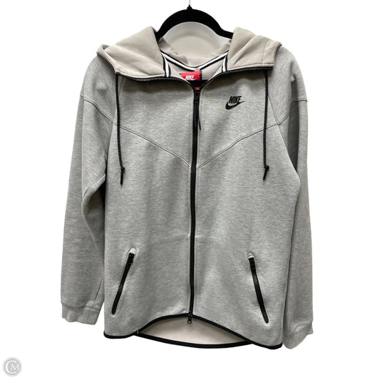 Athletic Jacket By Nike Apparel In Black & Grey, Size: M