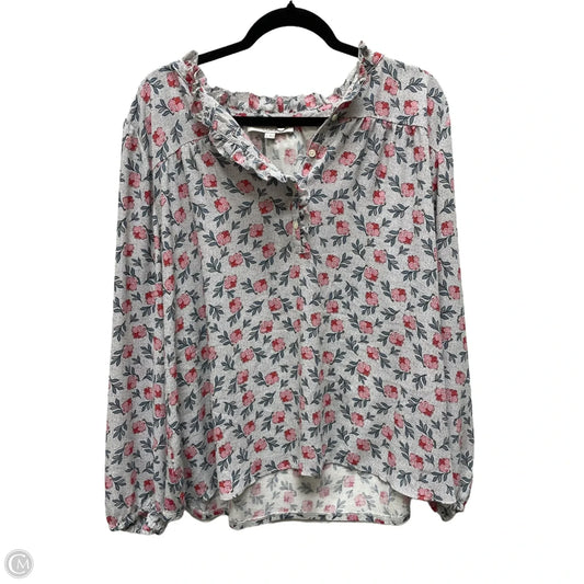 Top Long Sleeve By Loft In Floral Print, Size: Xl