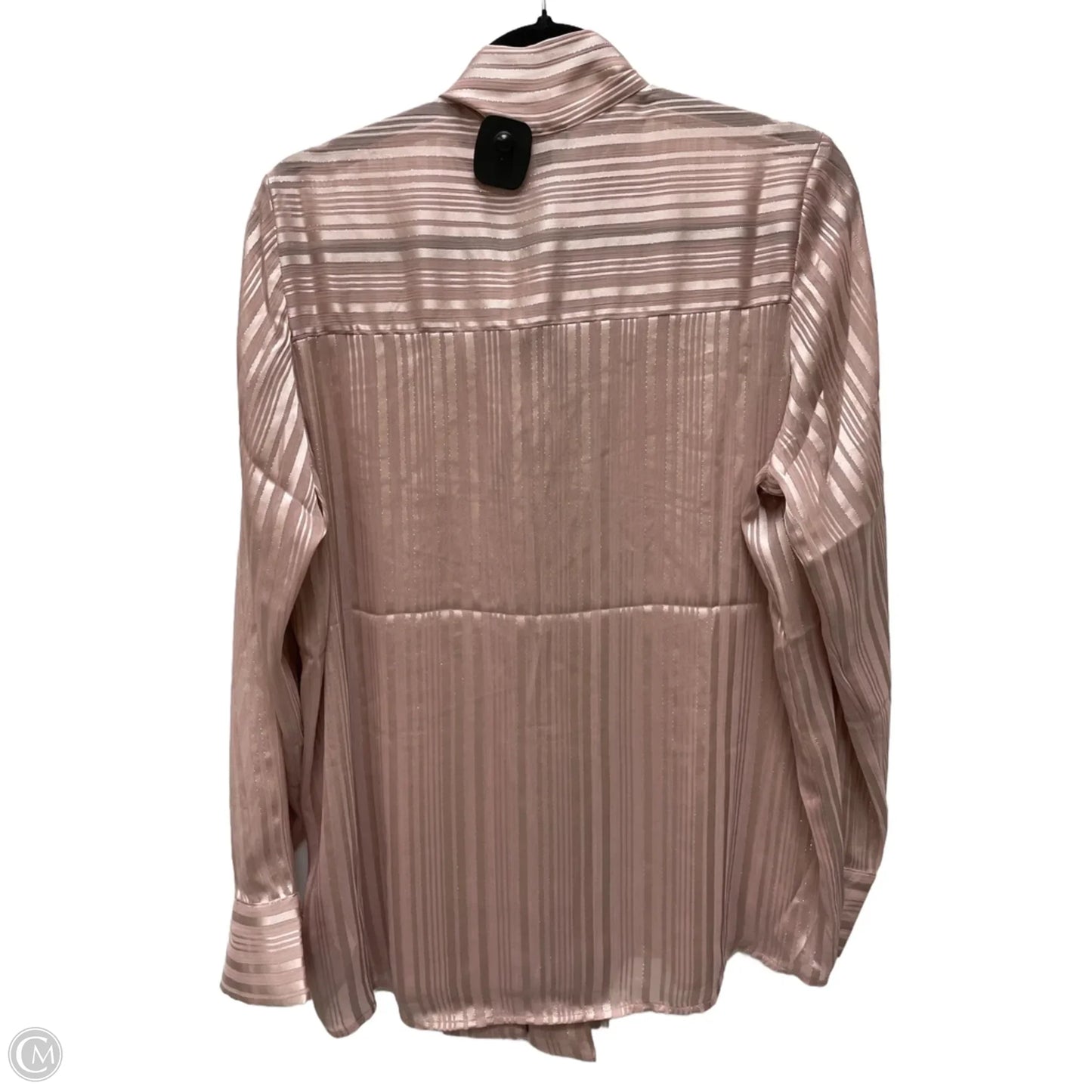 Blouse Long Sleeve By Express In Striped Pattern, Size: L