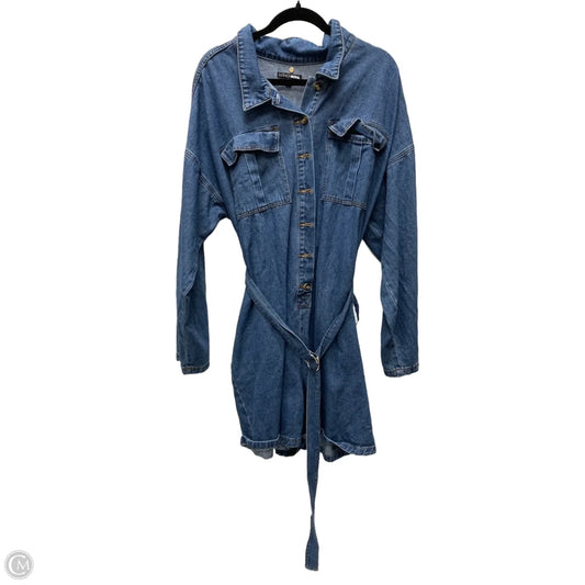 Romper By Fashion Nova In Blue Denim, Size: 2x