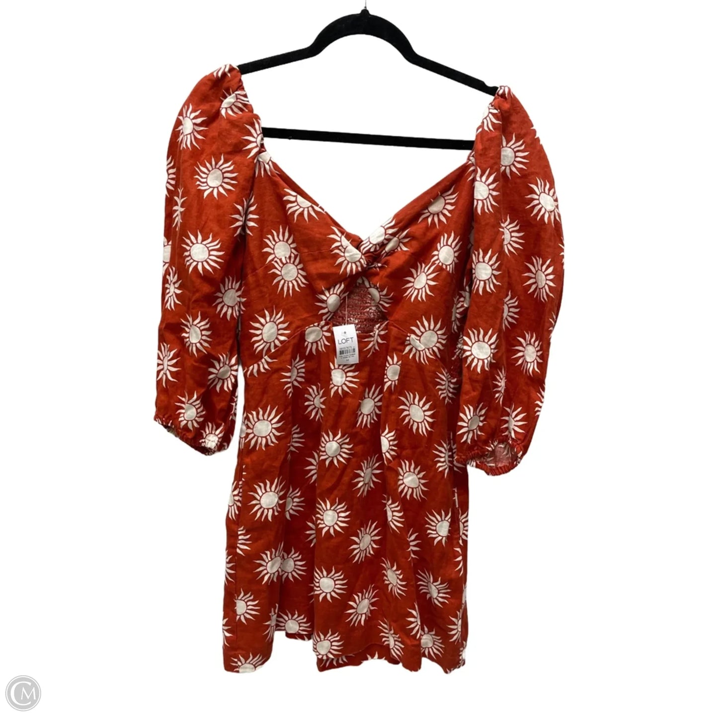 Dress Casual Short By Loft In Orange & White, Size: M