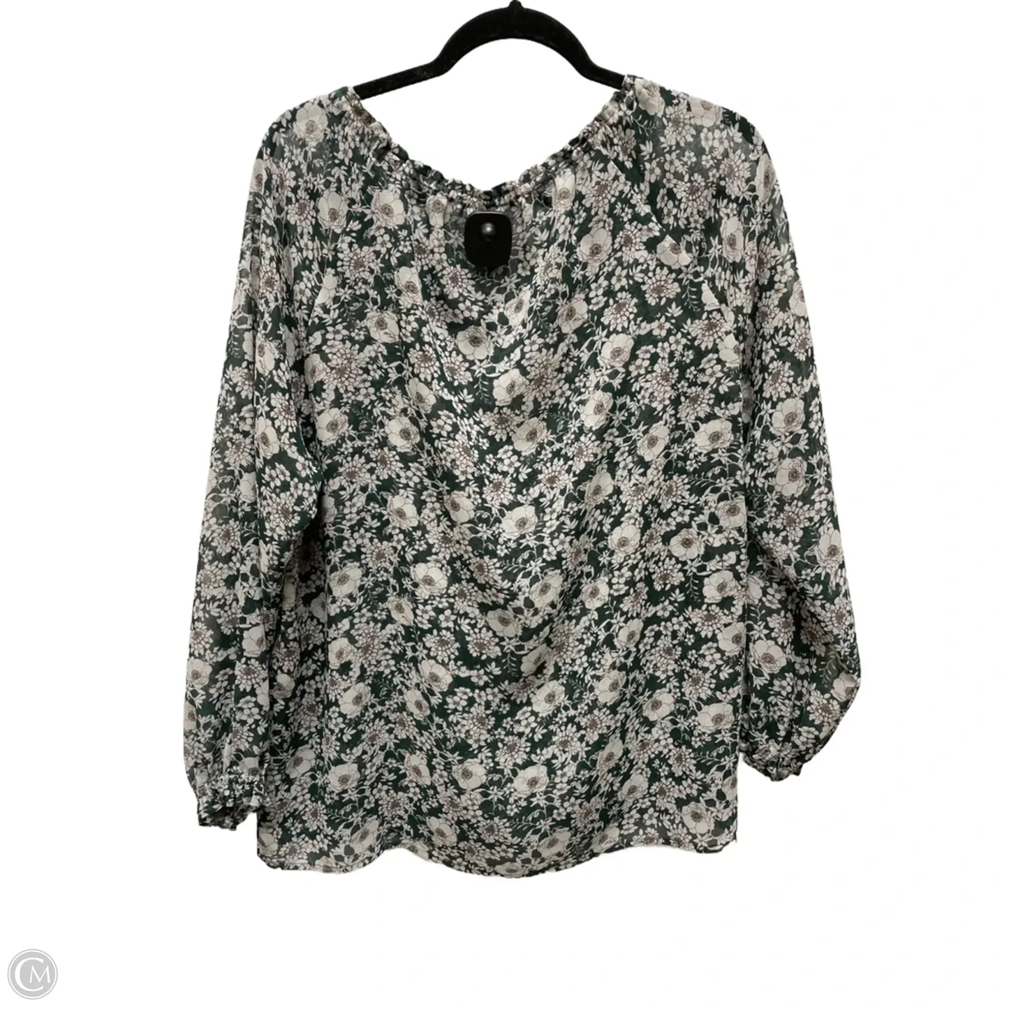 Top Long Sleeve By Cabi In Floral Print, Size: S