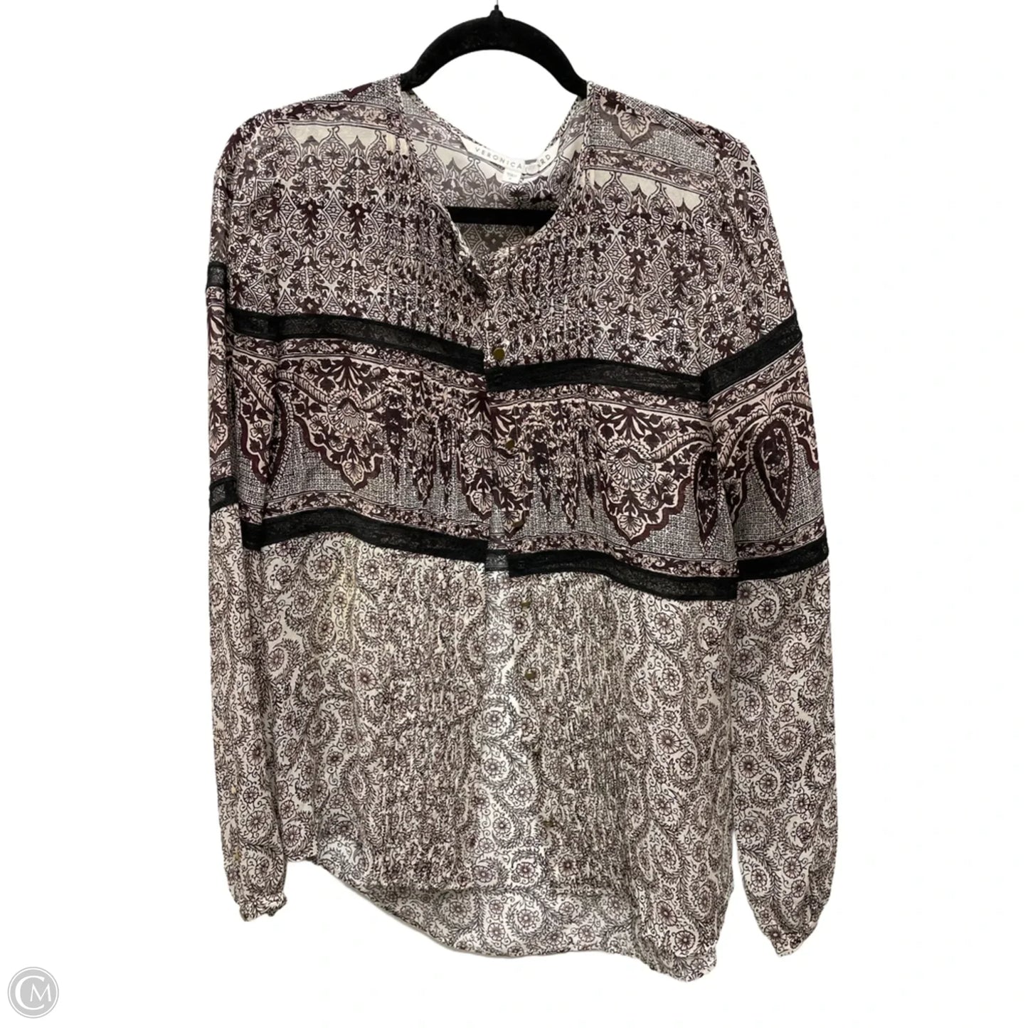 Top Long Sleeve By Veronica Beard In Floral Print, Size: M