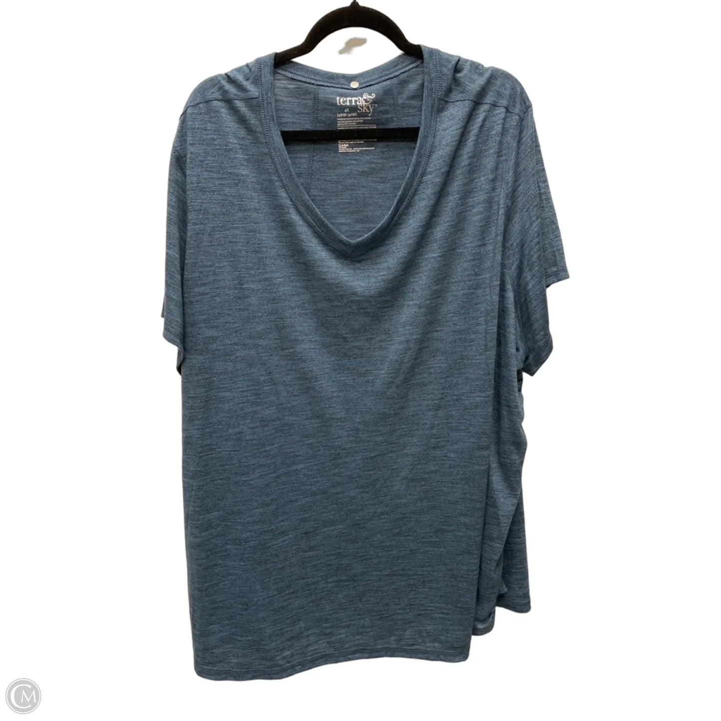 Top Short Sleeve By Terra & Sky In Blue, Size: 4x