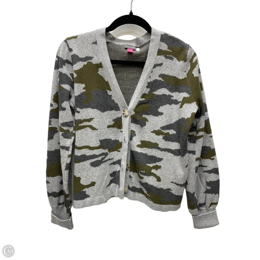 Sweater Cardigan By Vince Camuto In Camouflage Print, Size: S