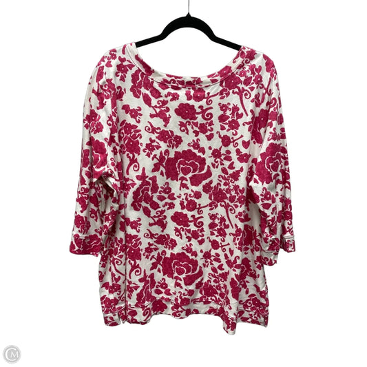 Top 3/4 Sleeve By Liz Claiborne In Floral Print, Size: 3x