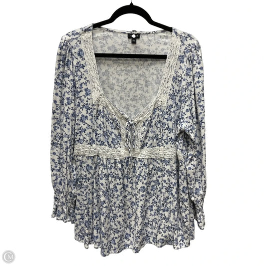 Top 3/4 Sleeve By Torrid In Floral Print, Size: 1x