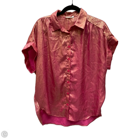 Top Short Sleeve By Jodifl In Gold & Pink, Size: S
