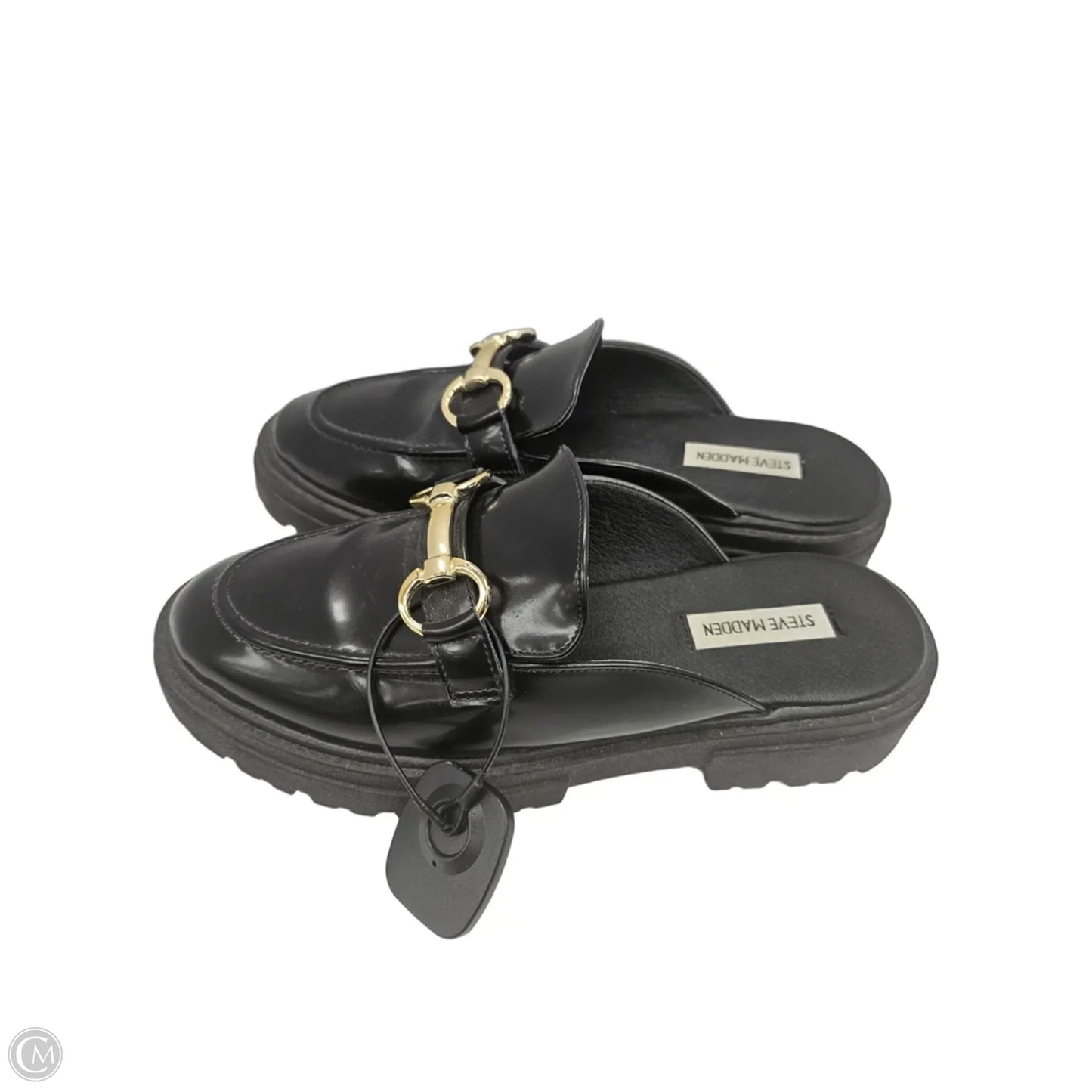 Shoes Heels Block By Steve Madden In Black & Gold, Size: 9