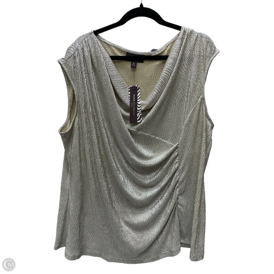 Blouse Sleeveless By Dana Buchman In Gold, Size: 2x