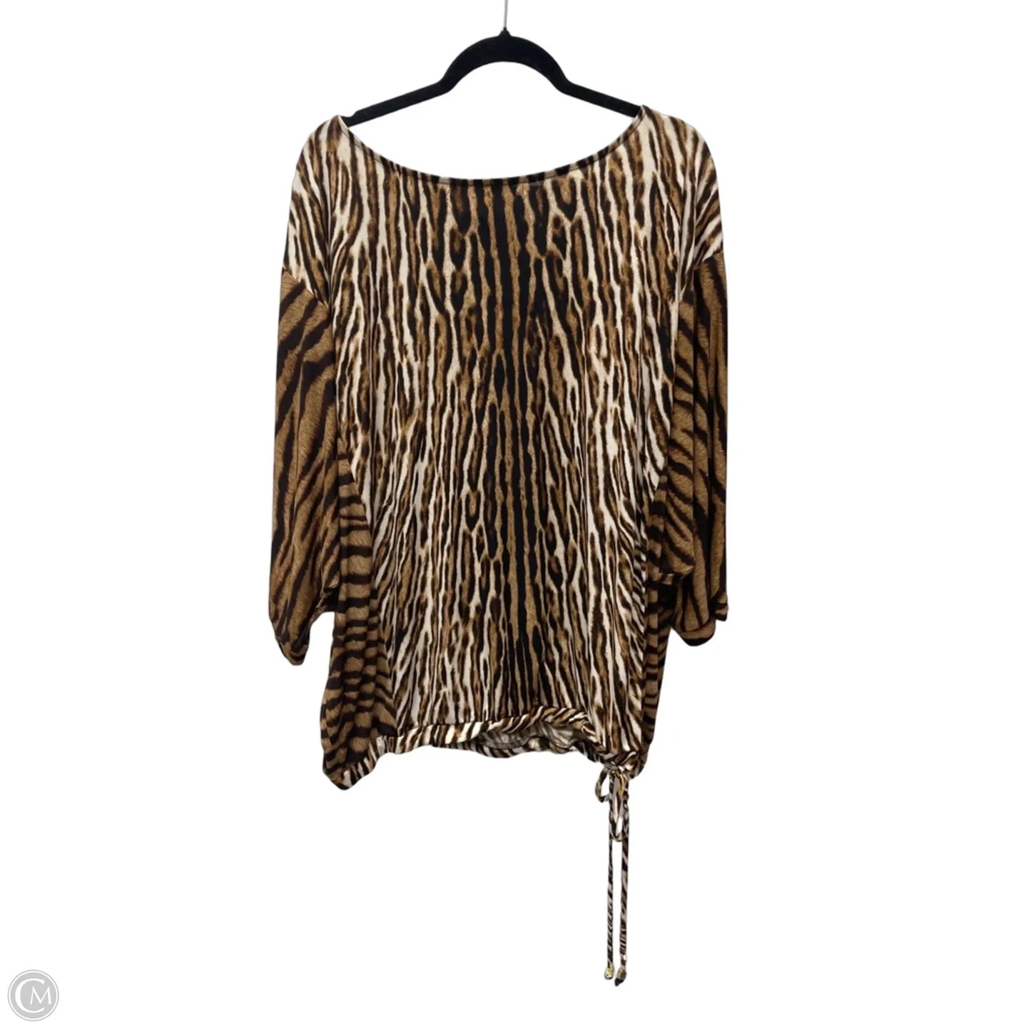 Top Short Sleeve By Michael By Michael Kors In Animal Print, Size: 2x