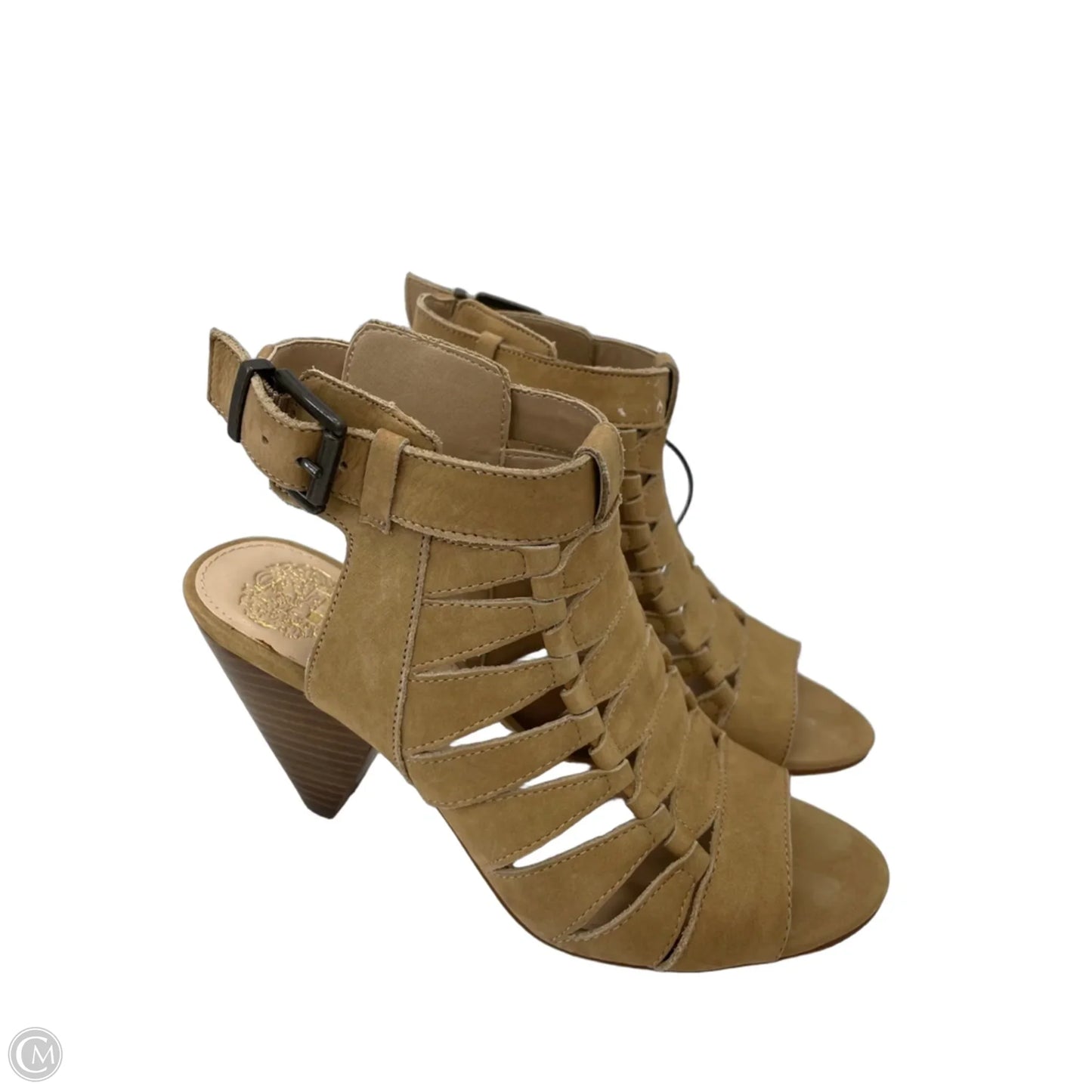 Sandals Heels Block By Vince Camuto In Tan, Size: 6.5