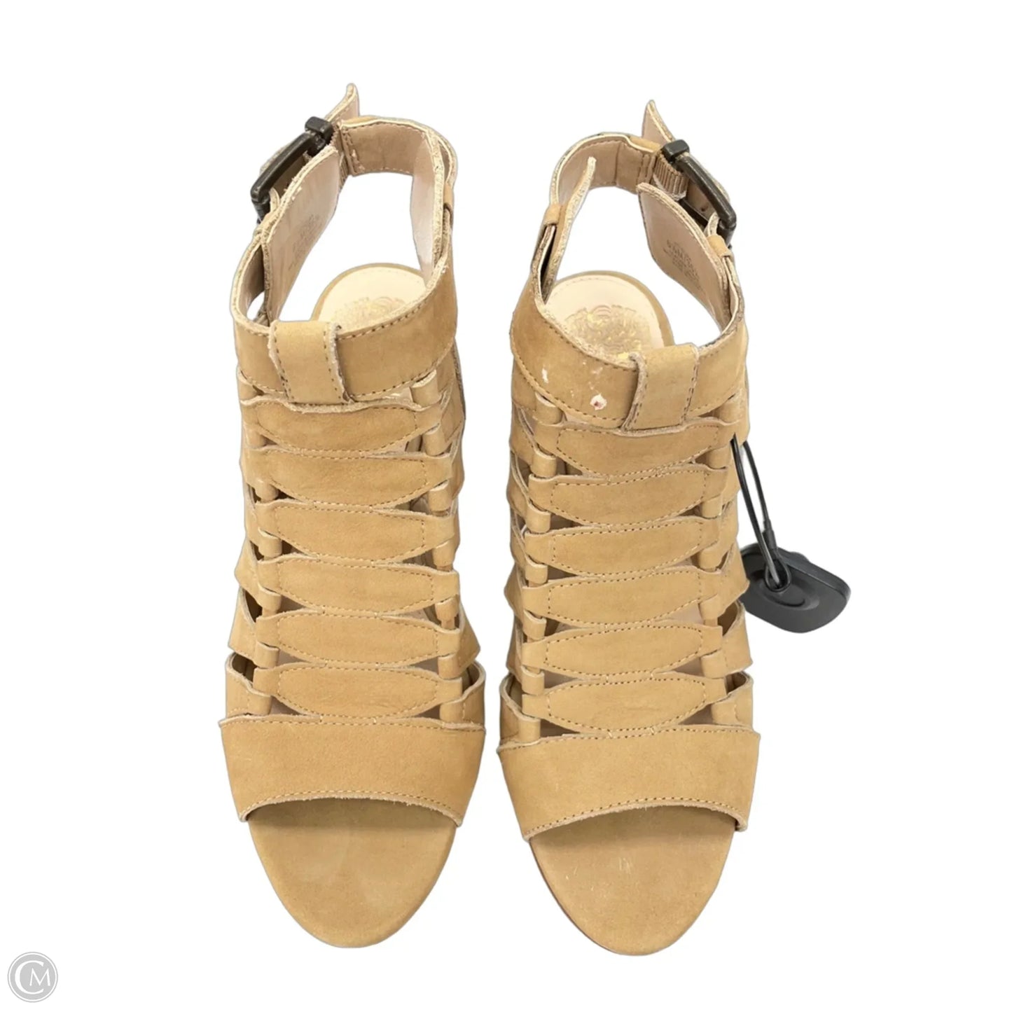 Sandals Heels Block By Vince Camuto In Tan, Size: 6.5
