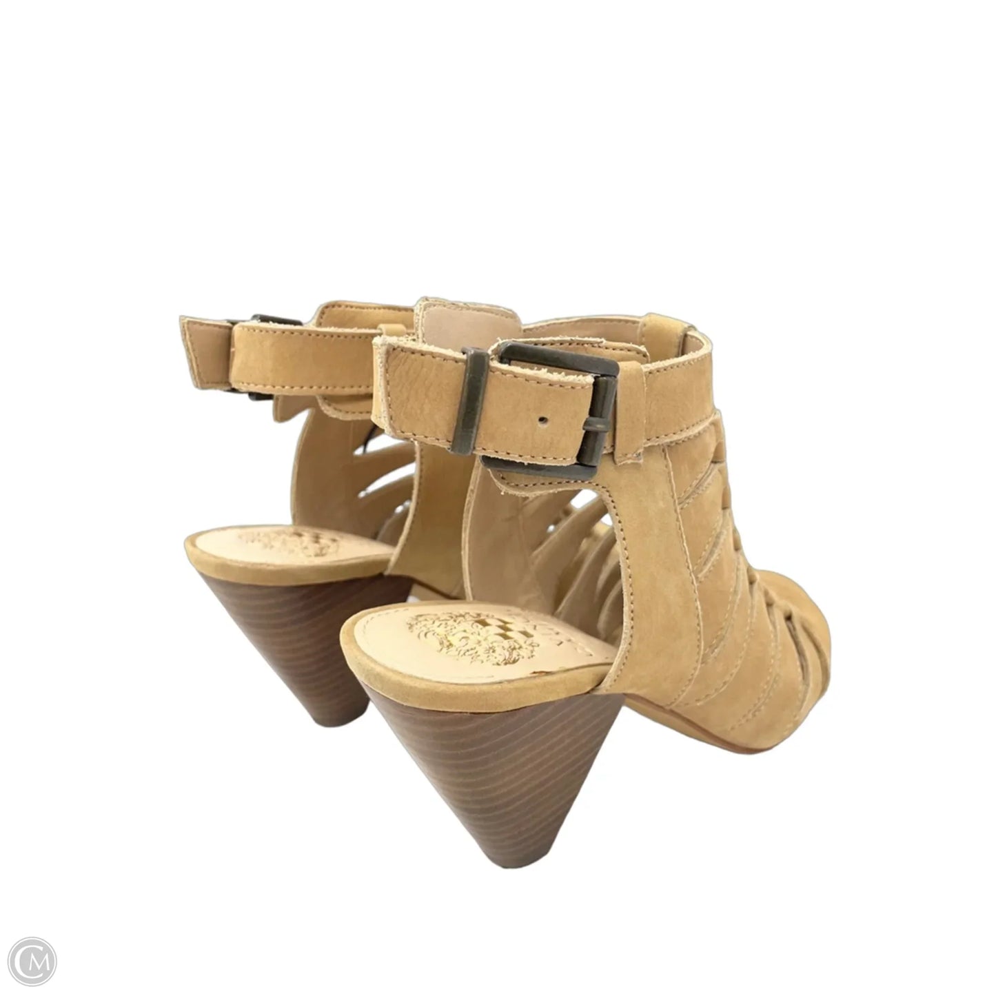 Sandals Heels Block By Vince Camuto In Tan, Size: 6.5