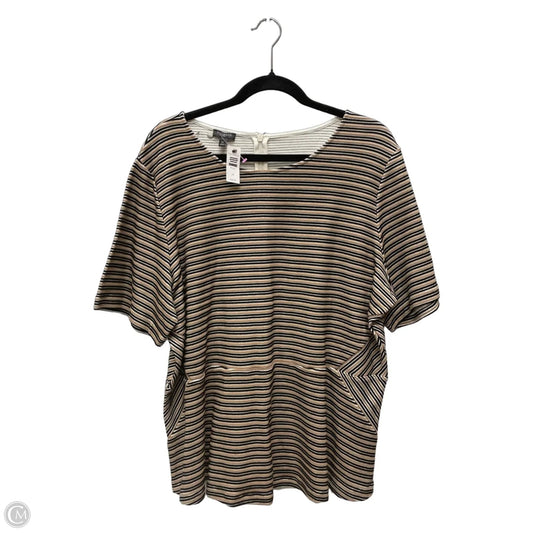 Top Short Sleeve By Talbots In Striped Pattern, Size: 2x