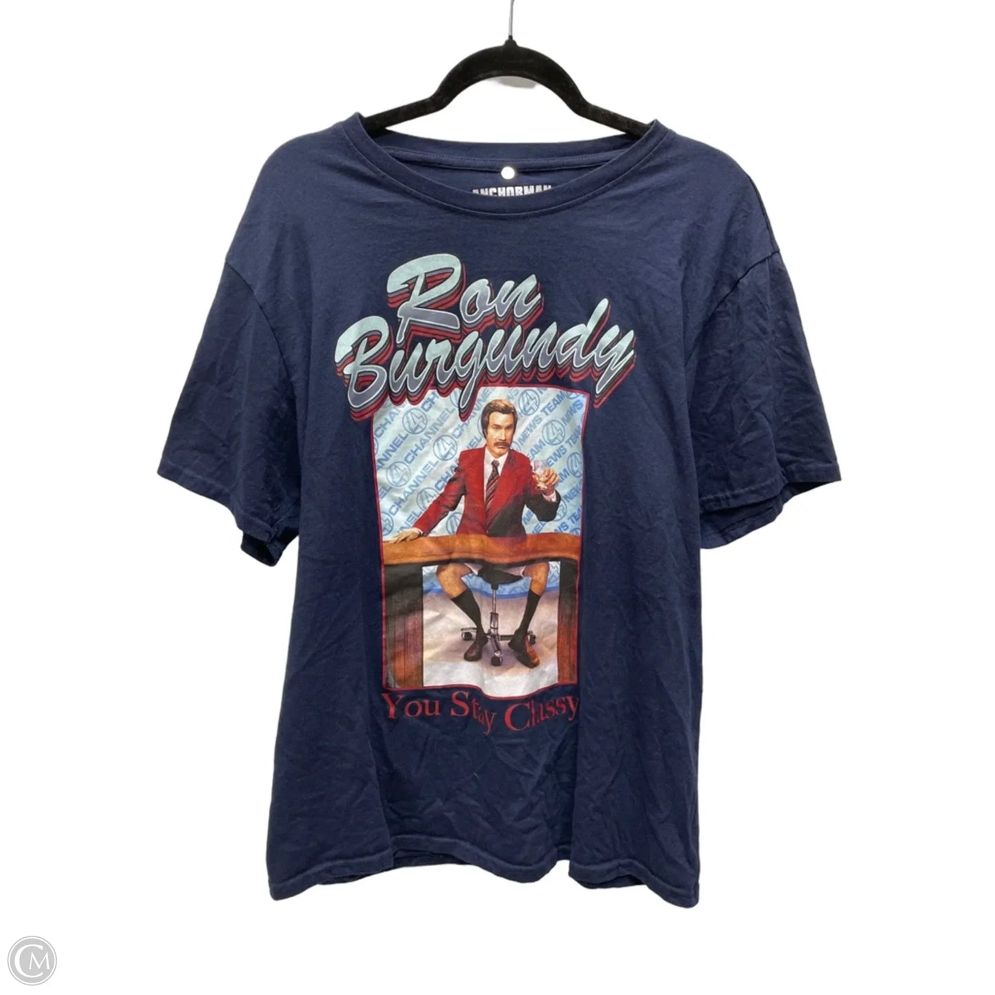Top Short Sleeve By Clothes Mentor In Navy, Size: Xl