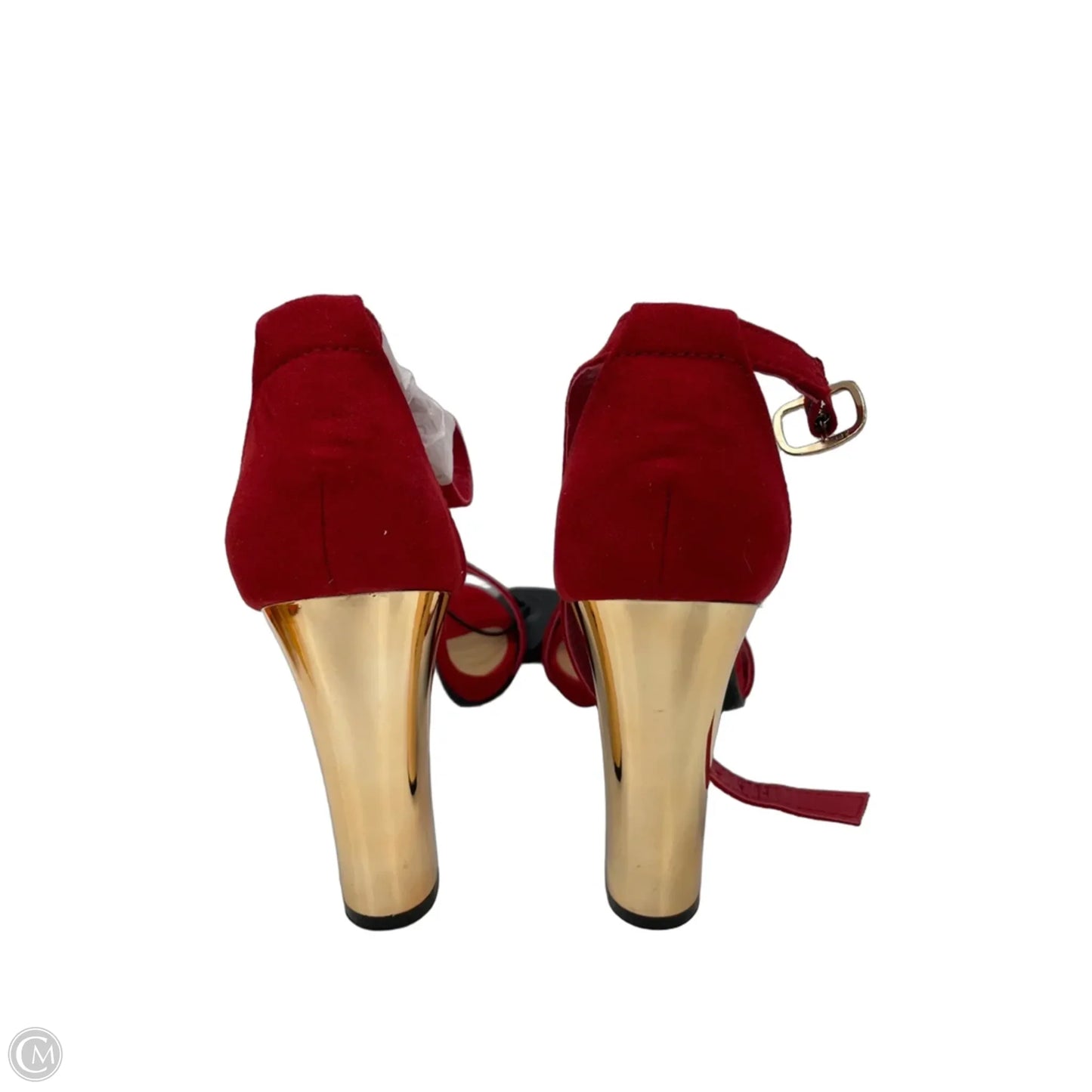 Sandals Heels Block By Bamboo In Red, Size: 7