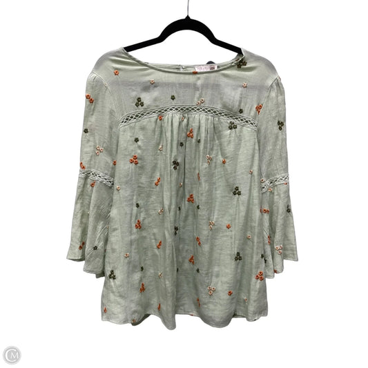 Top 3/4 Sleeve By Figuero & Flower In Floral Print, Size: 1x