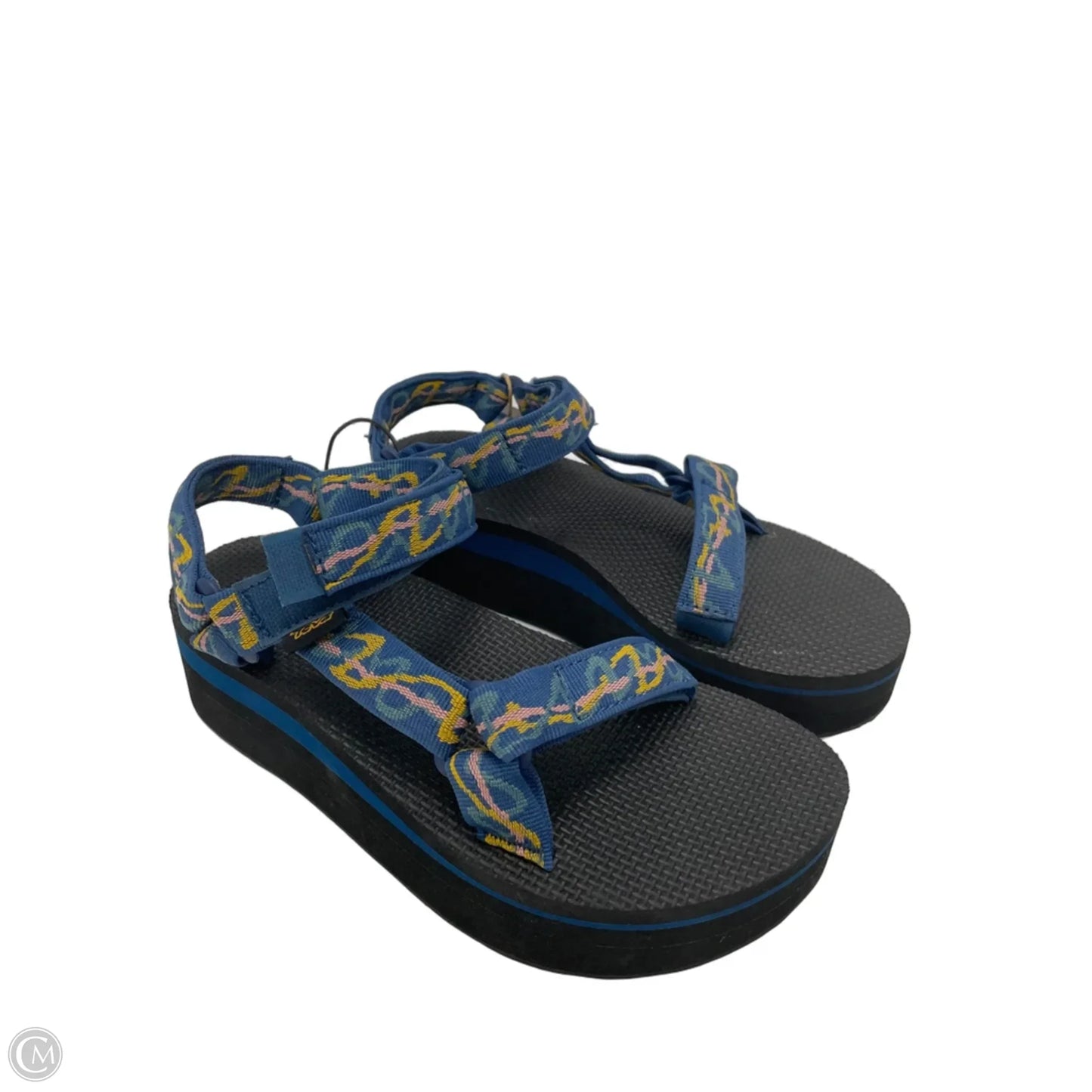 Sandals Heels Platform By Teva In Geometric Pattern, Size: 7
