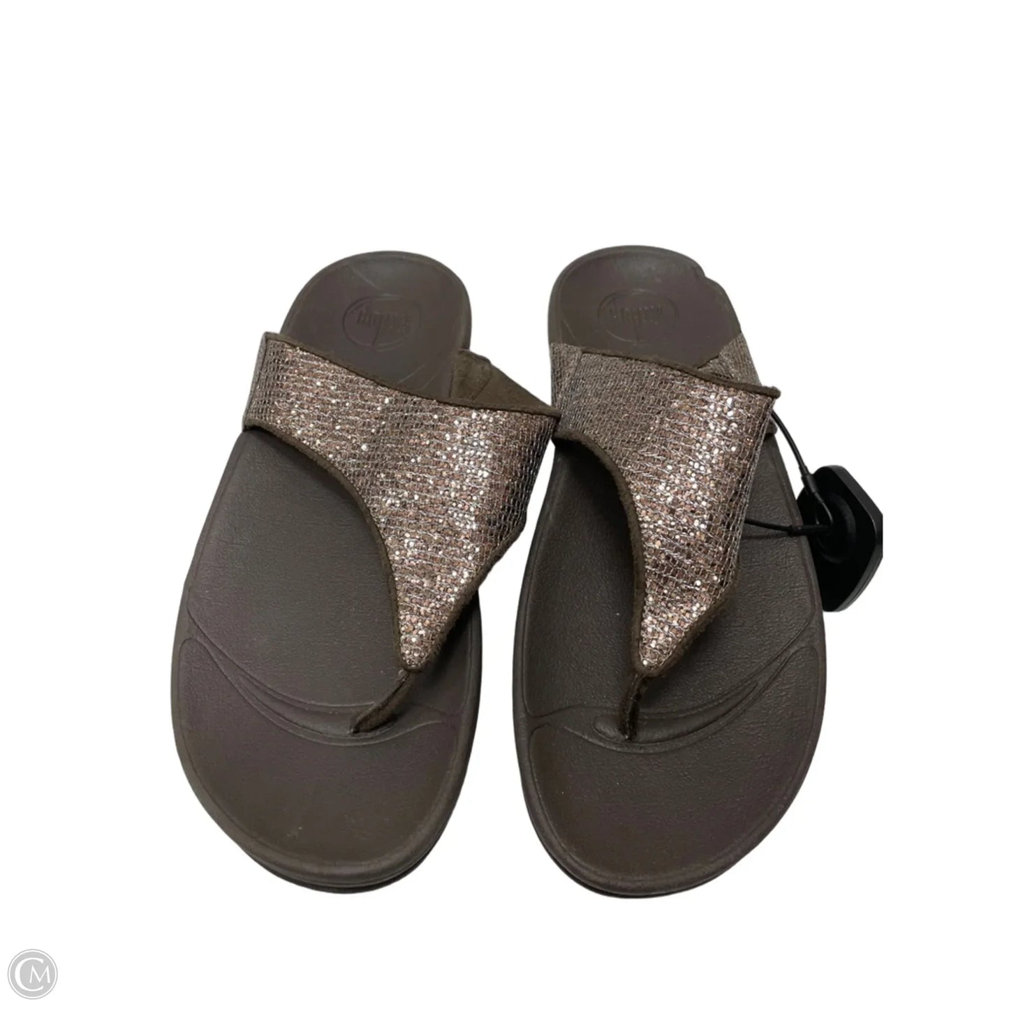 Sandals Heels Wedge By Fitflop In Bronze, Size: 7