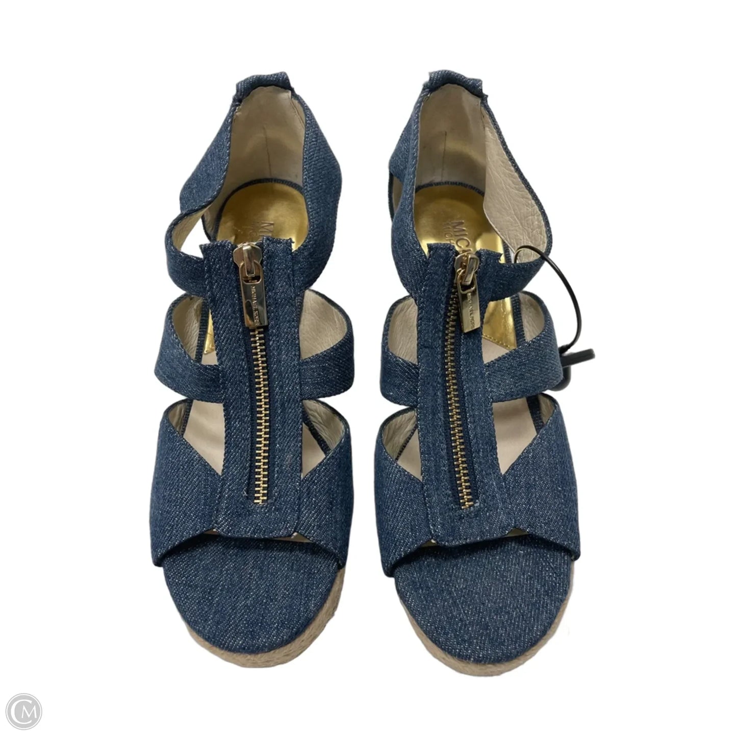 Sandals Heels Wedge By Michael By Michael Kors In Blue Denim, Size: 7