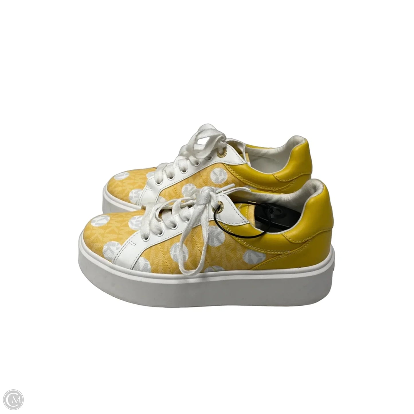 Shoes Sneakers By Michael By Michael Kors In White & Yellow, Size: 7