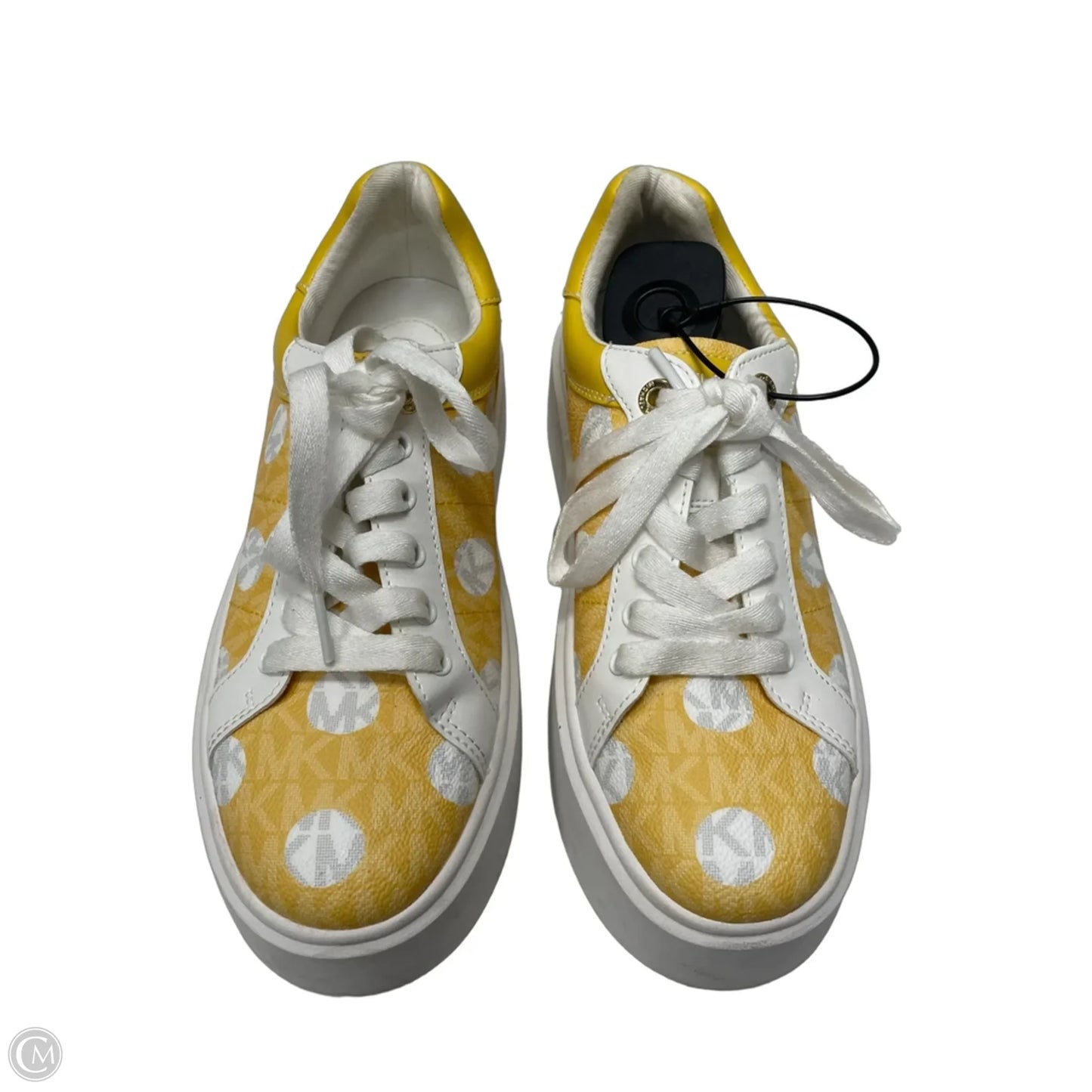 Shoes Sneakers By Michael By Michael Kors In White & Yellow, Size: 7