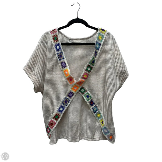 Top Short Sleeve By Shein In Beige, Size: Xl