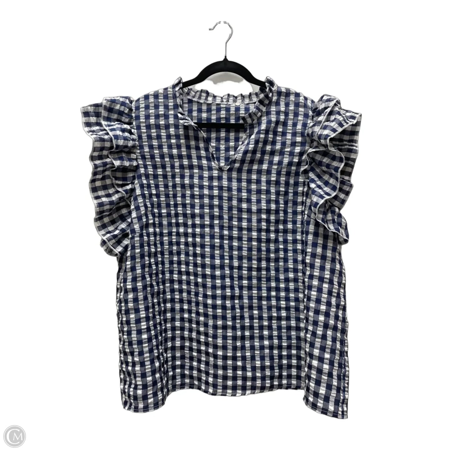 Top Sleeveless By Emery Rose In Checkered Pattern, Size: 3x
