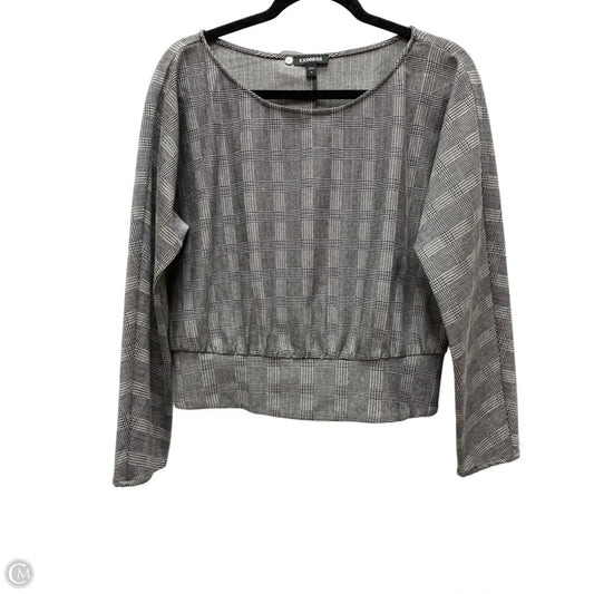 Top Long Sleeve By Express In Plaid Pattern, Size: M