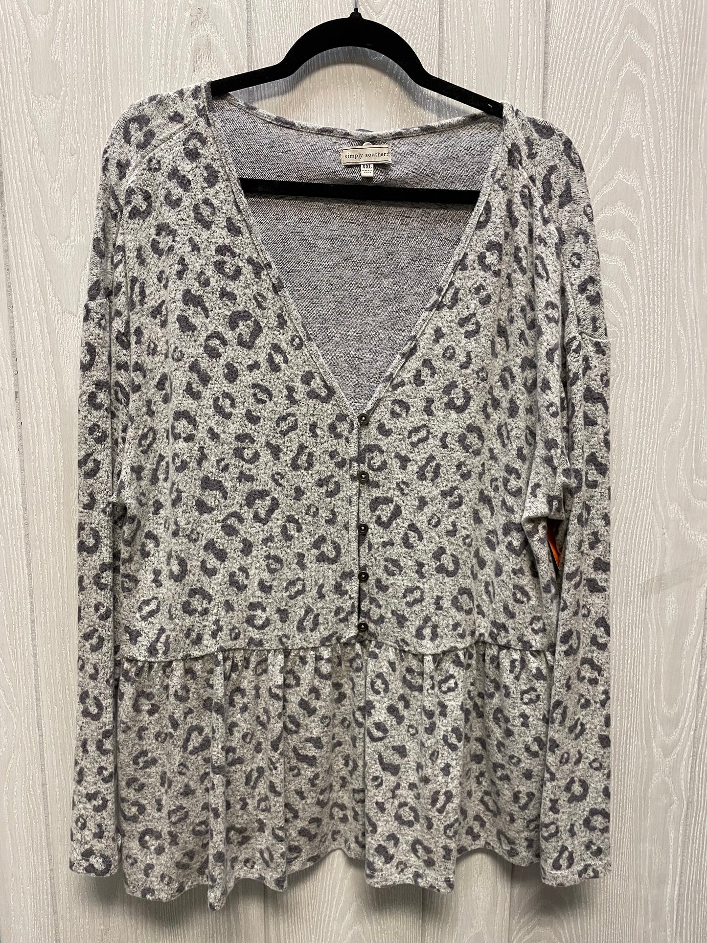 Top Long Sleeve By Simply Southern In Animal Print, Size: 1x