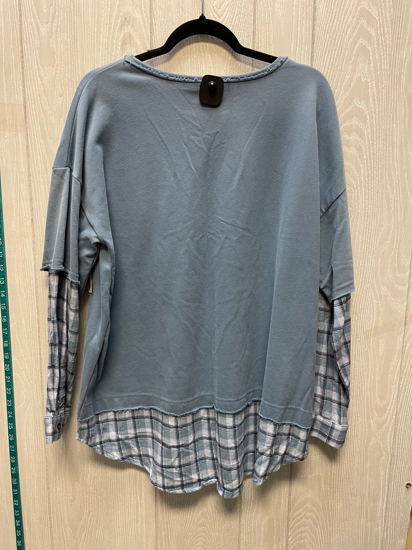 Top Long Sleeve By Easel In Blue, Size: L