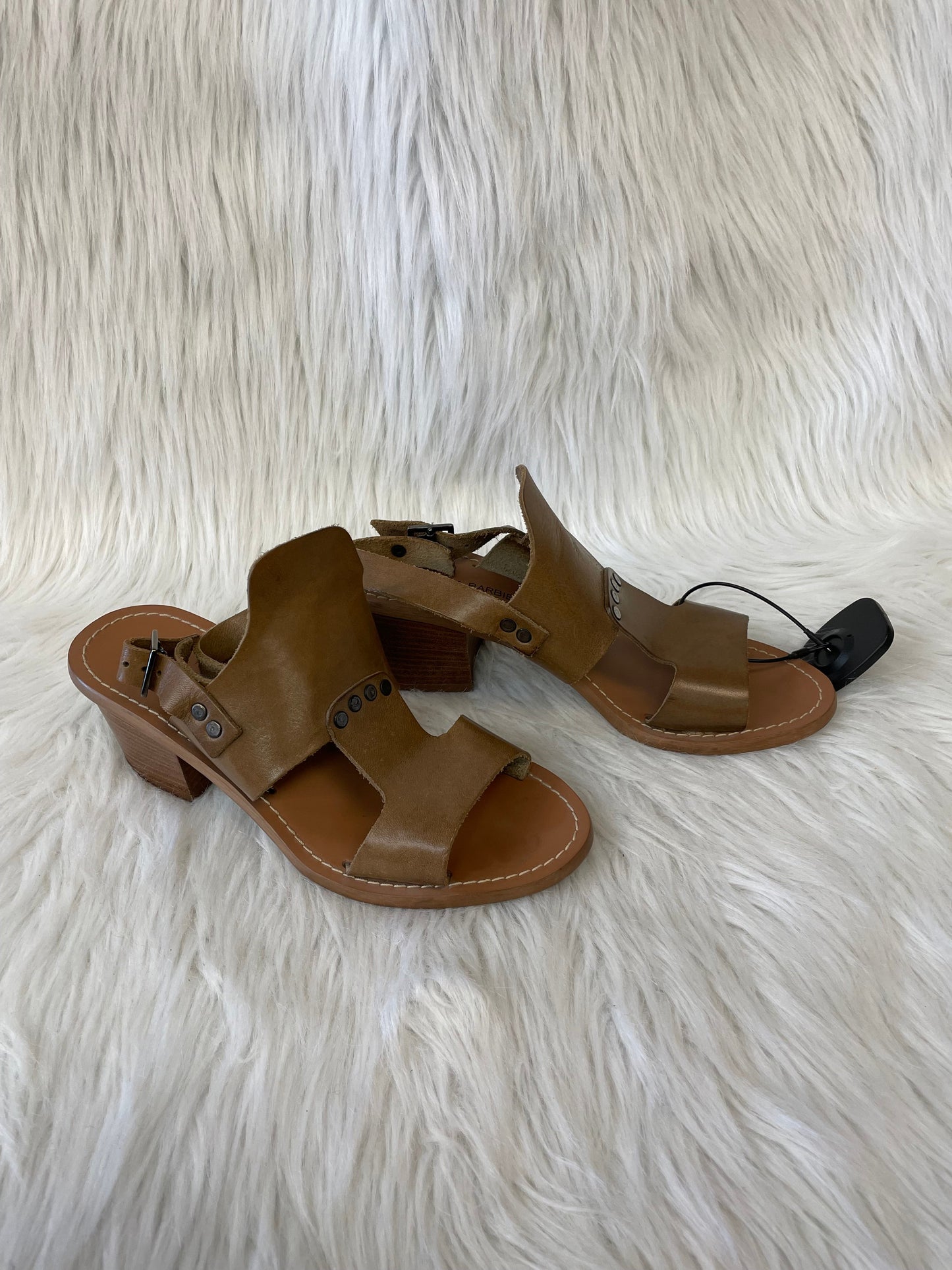 Brown Sandals Heels Block Cmc, Size 7