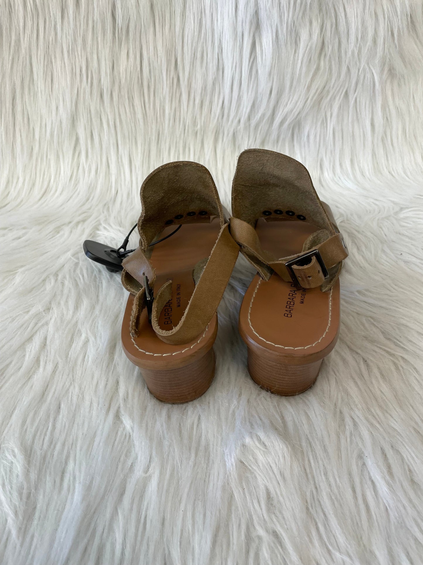 Brown Sandals Heels Block Cmc, Size 7