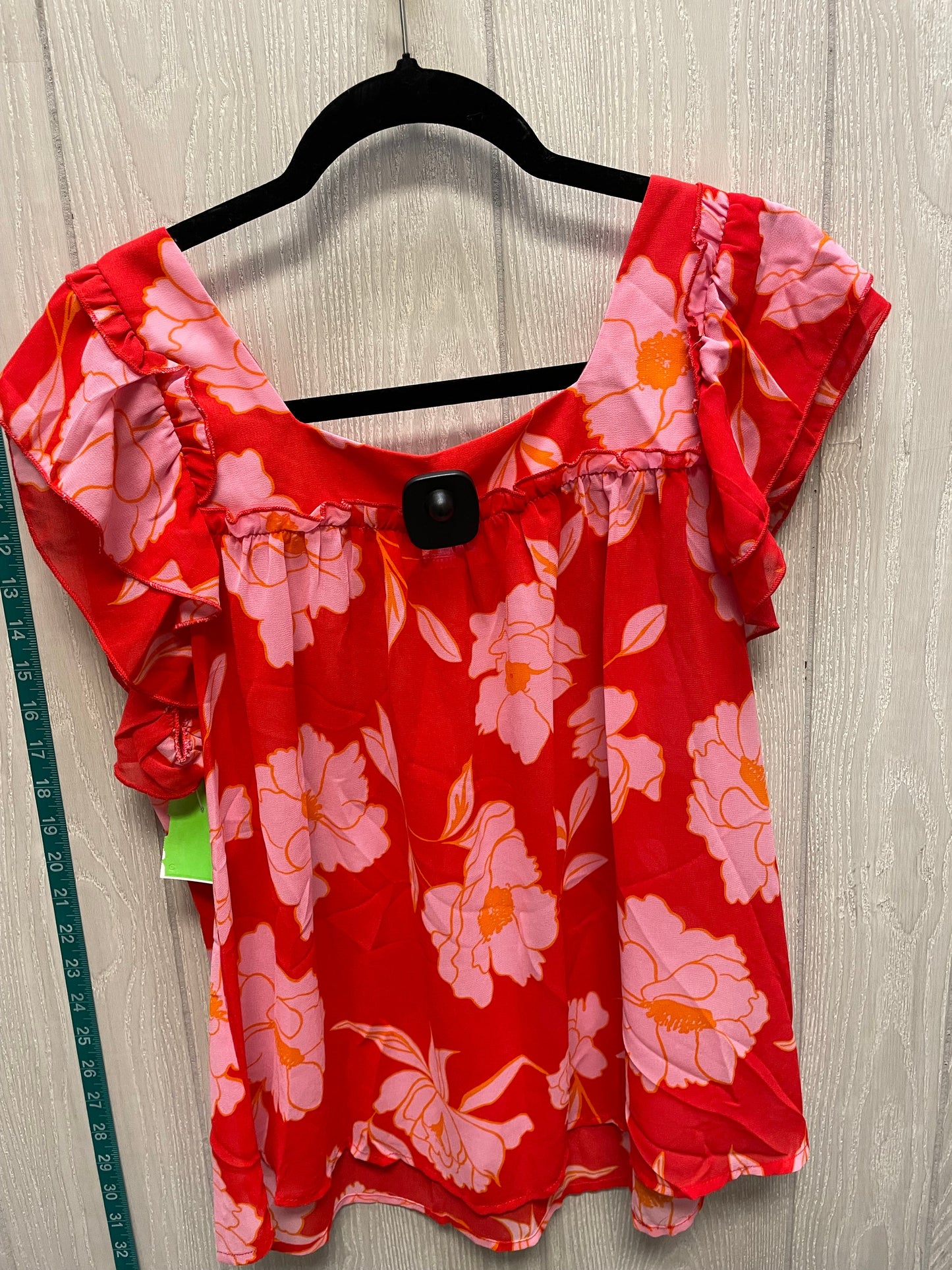Floral Print Blouse Short Sleeve Shein, Size M
