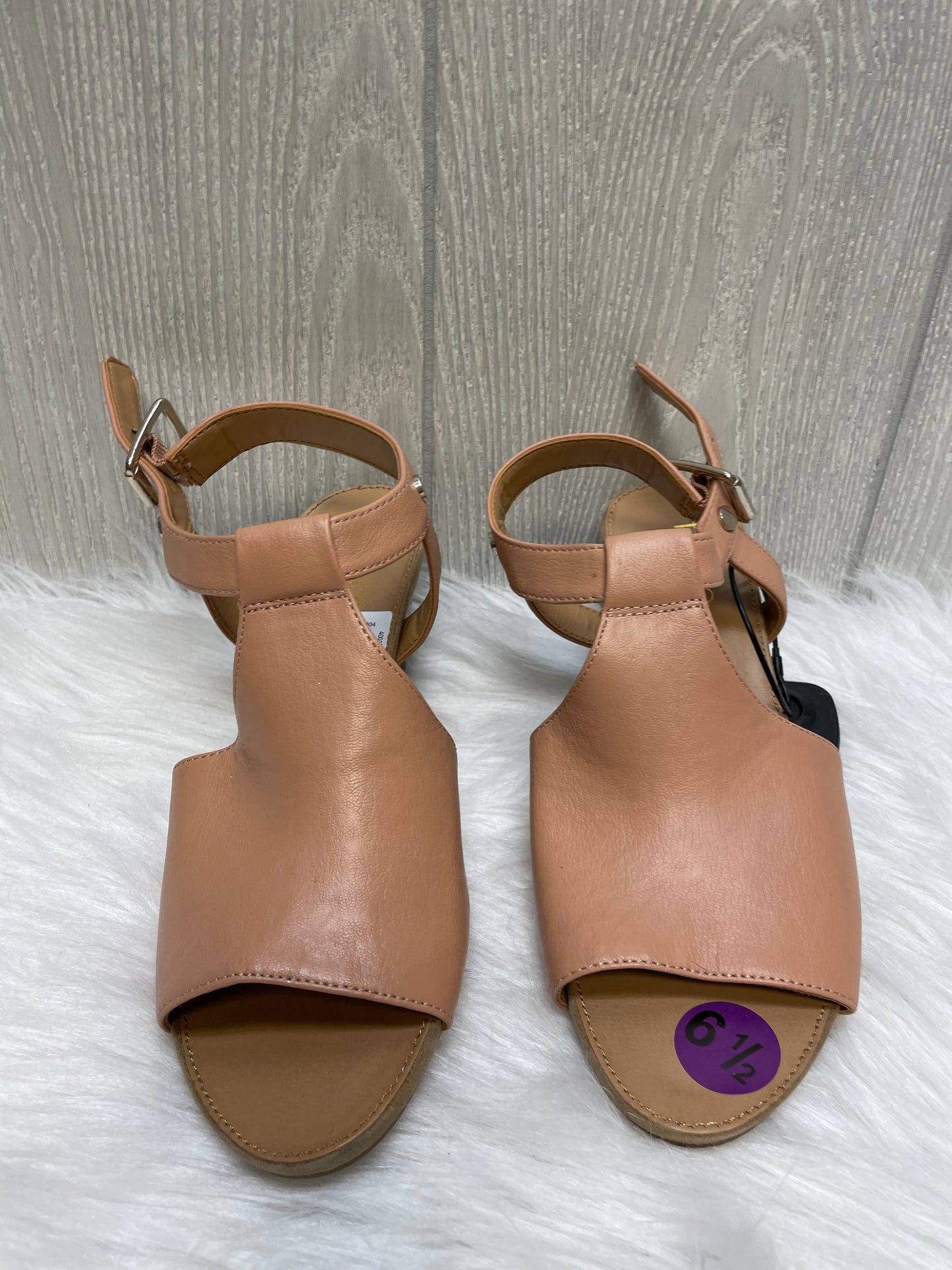 Pink Sandals Heels Wedge Franco Sarto, Size 6.5